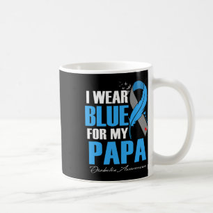 Ich trage Blau für mein Papa Diabetes Awareness Fe Kaffeetasse