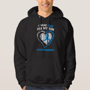 Ich trage Blau für mein Sohn Autismus Bewusstsein Hoodie