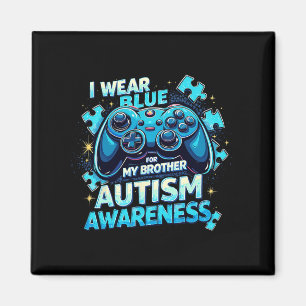 Ich trage Blau für meine Bruder Game Liebhaber Aut Magnet