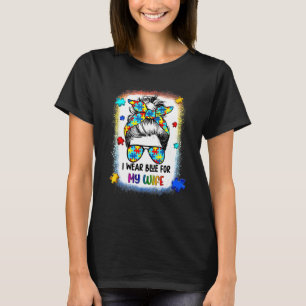 Ich trage Blau für meine Frau Autism Unordentliche T-Shirt