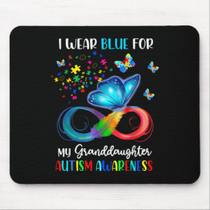 Ich trage Blau für meine Großtochter Autismus Oma Mousepad