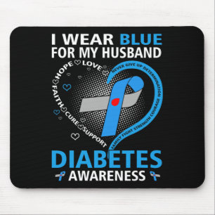 Ich trage Blau für meine Husband Hope Liebe Diabet Mousepad