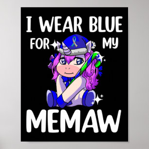 Ich trage Blau für meine Memaw Diabetes Awareness  Poster