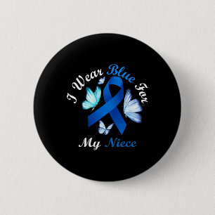 Ich trage Blau für meine Nichte Butterfly Diabetes Button