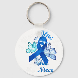 Ich trage Blau für meine Nichte Butterfly Diabetes Schlüsselanhänger