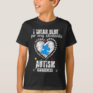 Ich trage Blau für meine SchülerInnen Autismus Bew T-Shirt