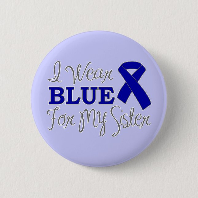 Ich trage Blau für meine Schwester (blaues Button (Vorderseite)