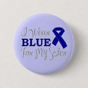 Ich trage Blau für meine Schwester (blaues Button