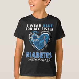 Ich trage Blau für meine Schwester Typ 1 Diabetes- T-Shirt