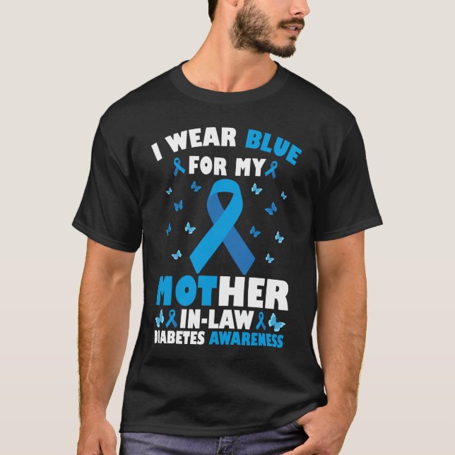 Ich trage Blau für meine Schwiegermutter Typ 1 Dia T-Shirt (Vorderseite)