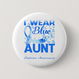 Ich trage Blau für meine Tante Diabetes-Bewusstsei Button