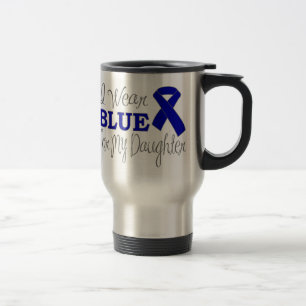 Ich trage Blau für meine Tochter (blaues Band) Reisebecher