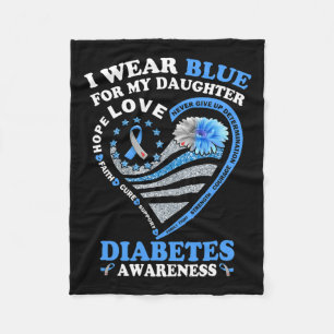 Ich trage Blau für meine Tochter Diabetes Awarenes Fleecedecke