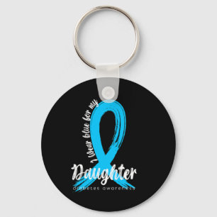 Ich trage Blau für meine Tochter Diabetes Awarenes Schlüsselanhänger