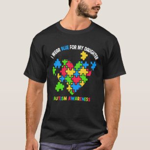 Ich trage Blau für meine Tochter Heart Puzzle Auti T-Shirt