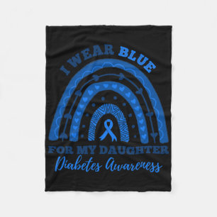 Ich trage Blau für meine Tochter T1d Typ 1 Diabete Fleecedecke