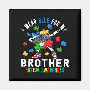 Ich trage Blau für meinen Bruder Autismus Awarenes Magnet