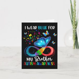 Ich trage Blau für meinen Bruder Autismus Puzzle B Karte