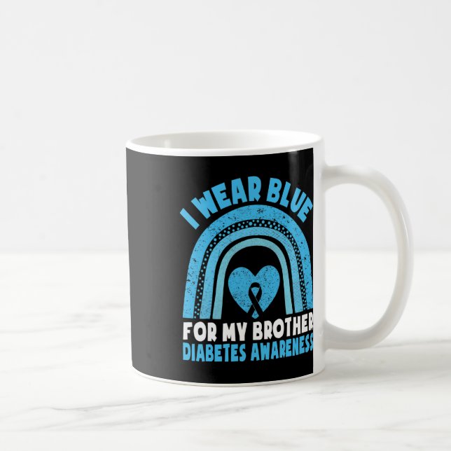 Ich trage Blau für meinen Bruder Diabetes Awarenes Kaffeetasse (Rechts)