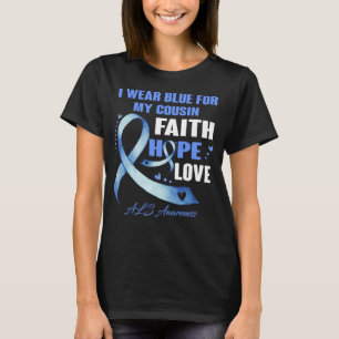 Ich trage Blau für meinen Cousin als Awareness Fai T-Shirt