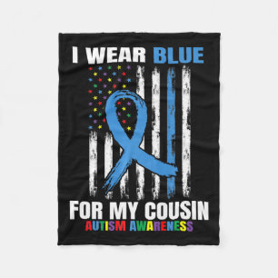 Ich trage Blau für meinen Cousin Autismus Bewussts Fleecedecke