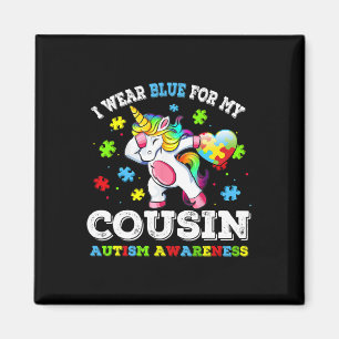 Ich trage Blau für meinen Cousin Autismus Dab Unic Magnet