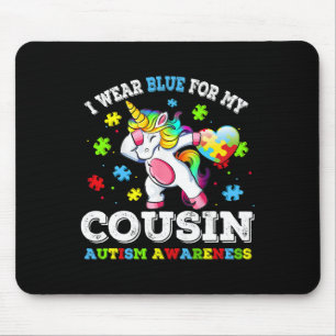 Ich trage Blau für meinen Cousin Autismus Dab Unic Mousepad