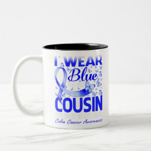 Ich trage Blau für meinen Cousin Colon Cancer Awar Zweifarbige Tasse