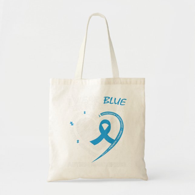 Ich trage Blau für meinen Cousin, weil der Feig me Tragetasche (Vorne)