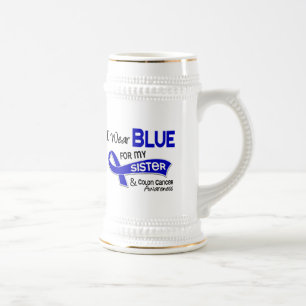 Ich trage Blau für meinen Darmkrebs der Bierglas