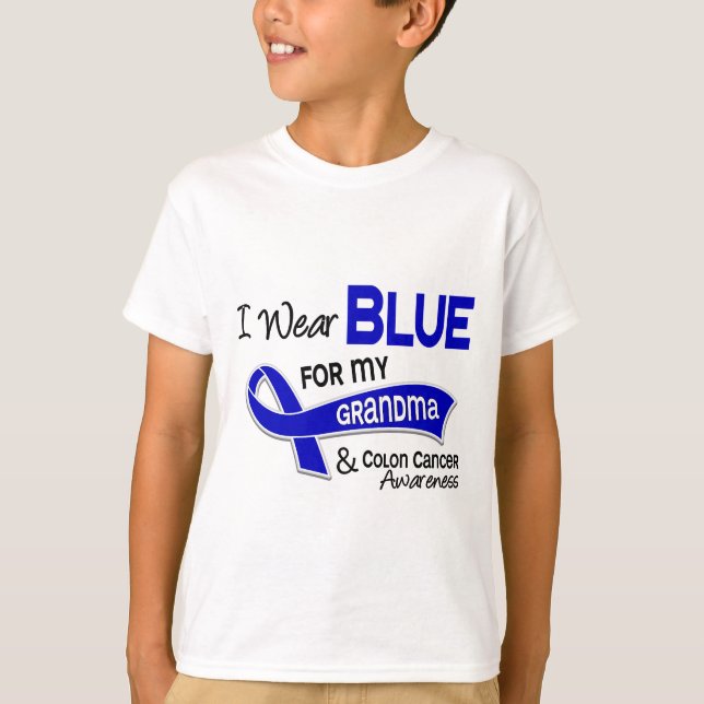 Ich trage Blau für meinen Darmkrebs der T-Shirt (Vorderseite)