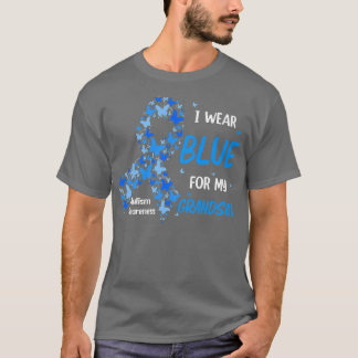Ich trage Blau für meinen Enkel Autism Butterfly R T-Shirt