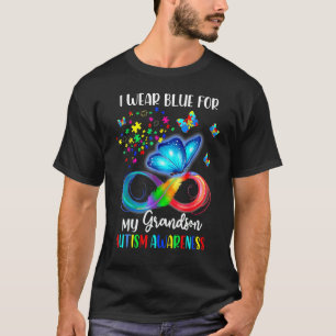 Ich trage Blau für meinen Enkel Autismus-Bewusstse T-Shirt