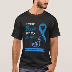 Ich trage Blau für meinen Enkel Diabetes Awareness T-Shirt