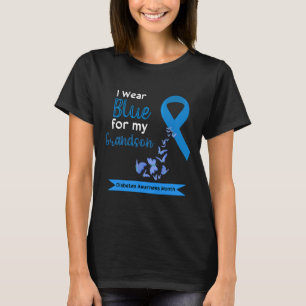 Ich trage Blau für meinen Enkel Diabetes Awareness T-Shirt