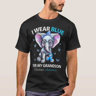 Ich trage Blau für meinen Enkel Diabetes Awareness T-Shirt