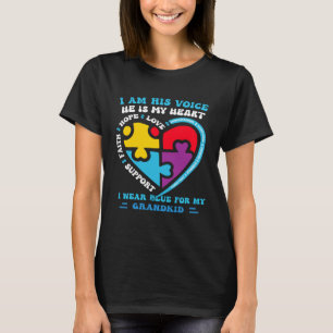 Ich trage Blau für meinen Enkel Enkel Autism Aware T-Shirt
