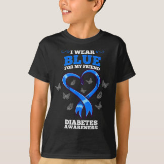 Ich trage Blau für meinen Freund Diabetes-Bewussts T-Shirt