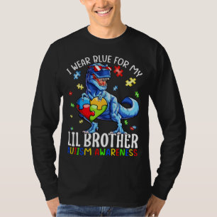 Ich trage Blau für meinen Lil Bruder Dinosaur Auti T-Shirt