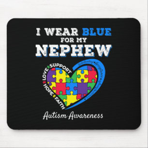 Ich trage Blau für meinen Neffen Autismus-Bewussts Mousepad