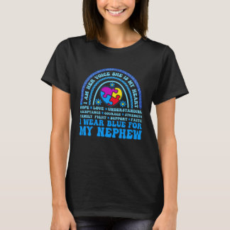 Ich trage Blau für meinen Neffen Autismus Bewussts T-Shirt