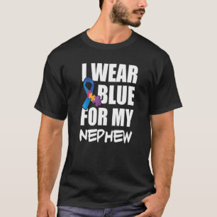 Ich trage Blau für meinen Neffen Blaues Band Autis T-Shirt