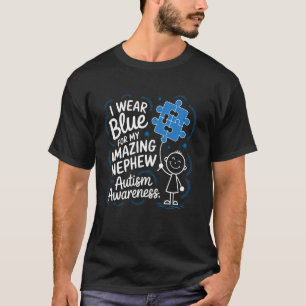 Ich trage Blau für meinen Neffen Tante Onkel Autis T-Shirt