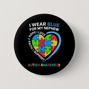 Ich trage Blau für meinen nepaläischen Autismus Au Button