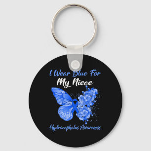 Ich trage Blau für meinen Nichte Hydrocephalus Kri Schlüsselanhänger