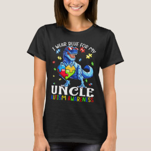 Ich trage Blau für meinen Onkel Autismus Bewusstse T-Shirt