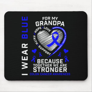 Ich trage Blau für meinen Opa Colon Cancer Awarene Mousepad