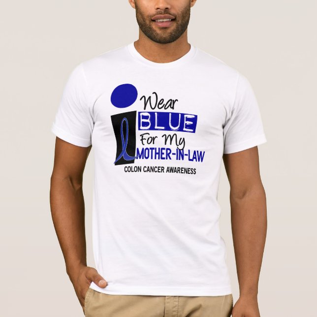 Ich trage Blau für meinen Schwiegermutter 9 T-Shirt (Vorderseite)