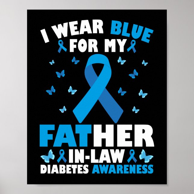 Ich trage Blau für meinen Schwiegervater Typ 1 Dia Poster (Vorne)