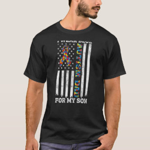 Ich trage Blau für meinen Sohn Autism Dad Puzzle R T-Shirt